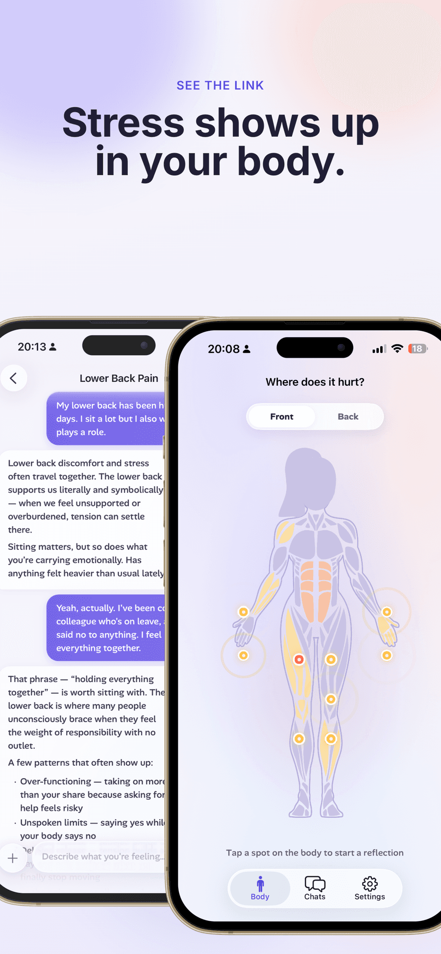 Emotionly — Stress shows up in your body. Linked reflections